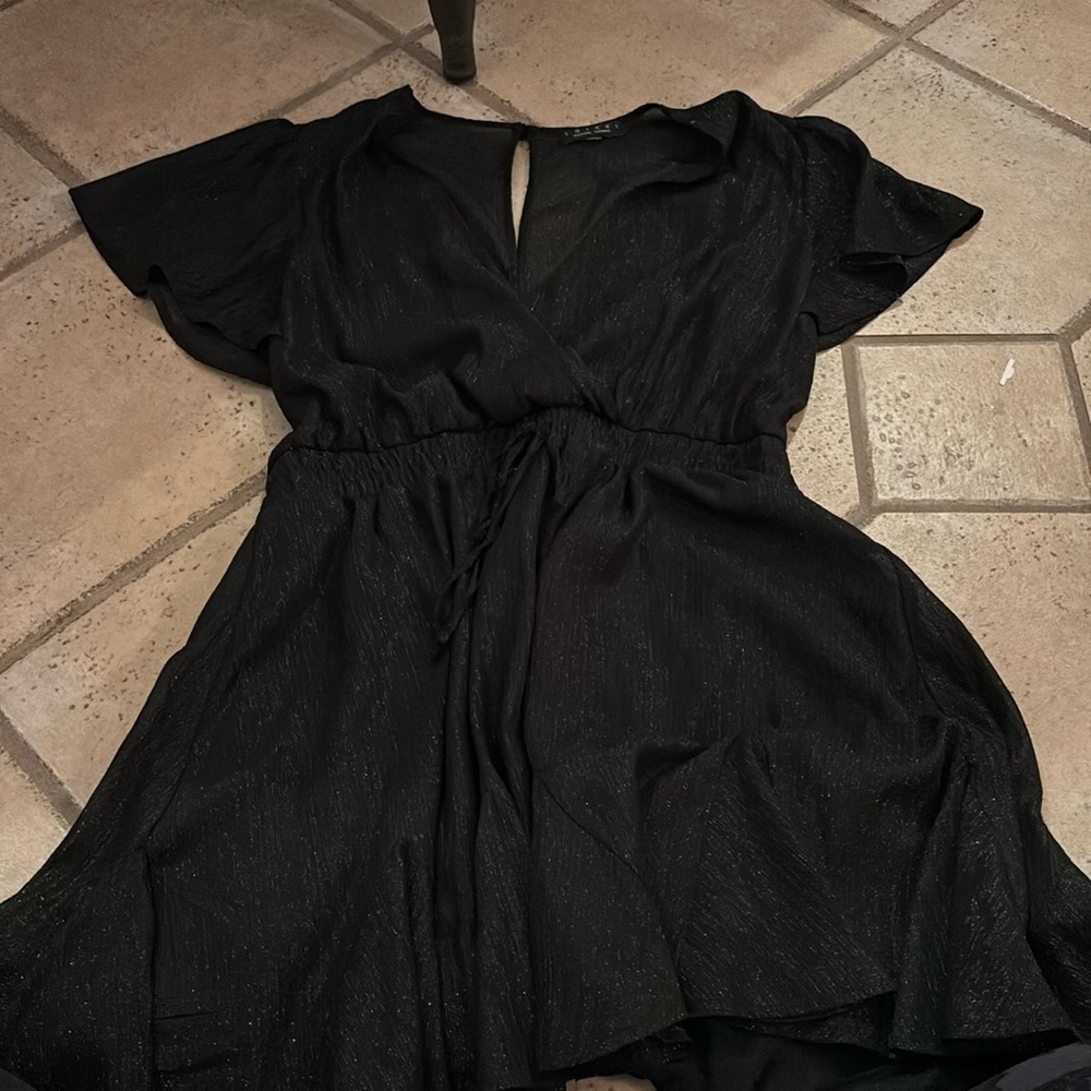 black shimmer dress